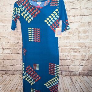 ~LuLaRoe Julia Dress XXS Patterned Print NWT